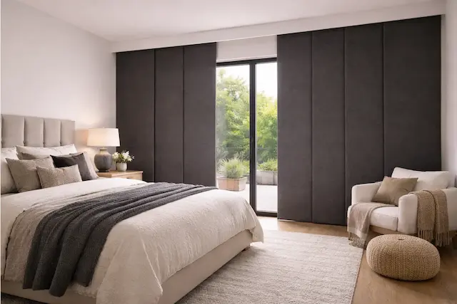 Panel japonés en dormitorio