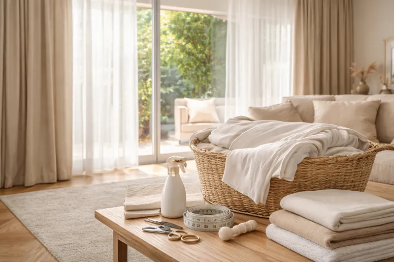 Servicio profesional de limpieza para cortinas y textiles decorativos