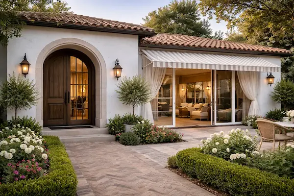 Terraza o balcón con solución de toldo y protección solar